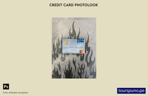 listo para imprimir Ucrania Ukreximbank mastercard photolook plantilla frontal
